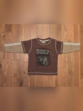 Disney Pixar Cars 9-12M 'Mater is Greater' Brown Longsleeve Shirt